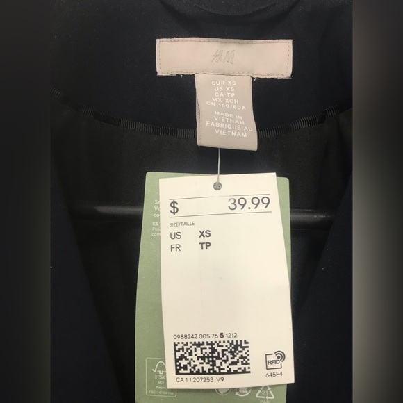 H&M Navy Blue Fitted Blazer NWT - Picture 6 of 6